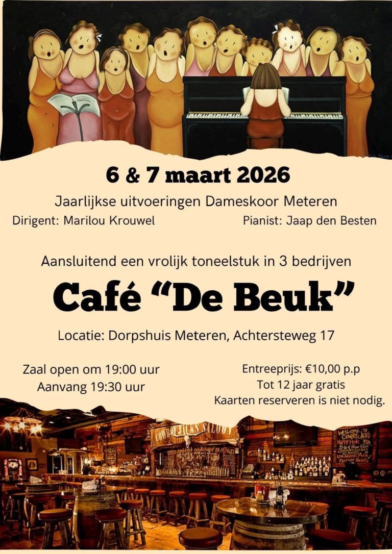 6 en 7 maart uitvoering dameskoor Meteren